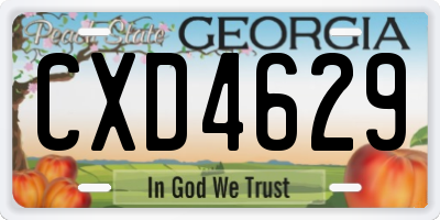GA license plate CXD4629