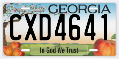GA license plate CXD4641