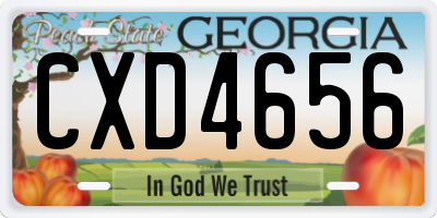 GA license plate CXD4656