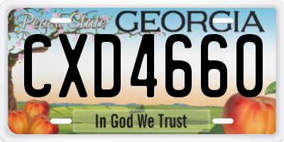 GA license plate CXD4660