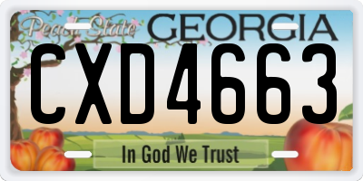 GA license plate CXD4663