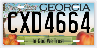 GA license plate CXD4664