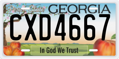 GA license plate CXD4667