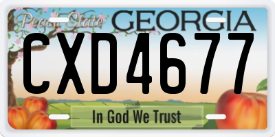 GA license plate CXD4677