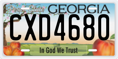 GA license plate CXD4680
