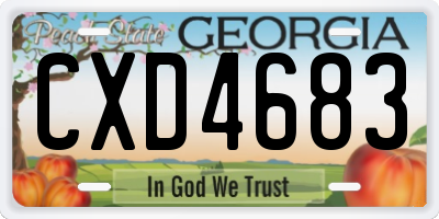 GA license plate CXD4683
