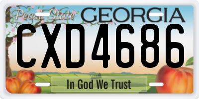 GA license plate CXD4686
