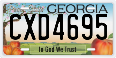 GA license plate CXD4695