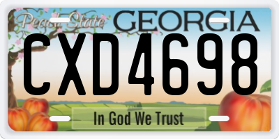 GA license plate CXD4698