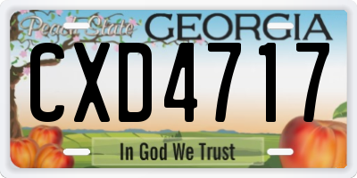 GA license plate CXD4717