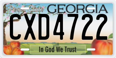 GA license plate CXD4722