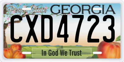 GA license plate CXD4723