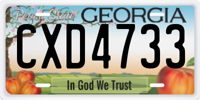 GA license plate CXD4733