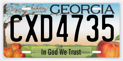 GA license plate CXD4735