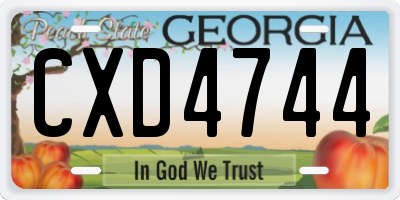 GA license plate CXD4744
