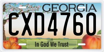 GA license plate CXD4760