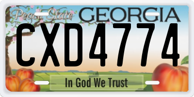 GA license plate CXD4774