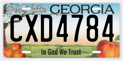 GA license plate CXD4784