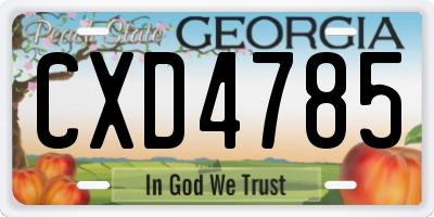 GA license plate CXD4785