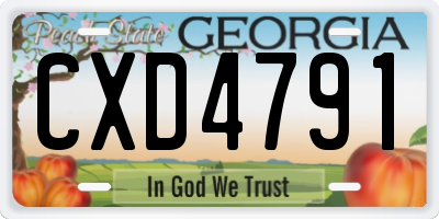 GA license plate CXD4791