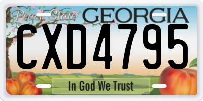 GA license plate CXD4795
