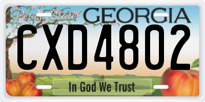 GA license plate CXD4802