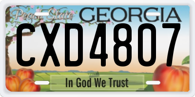 GA license plate CXD4807