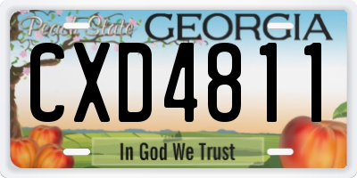 GA license plate CXD4811