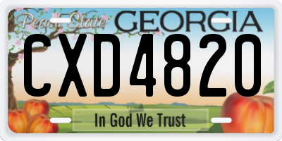 GA license plate CXD4820