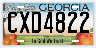 GA license plate CXD4822