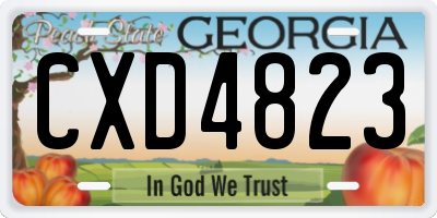 GA license plate CXD4823