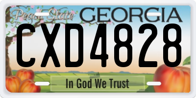 GA license plate CXD4828