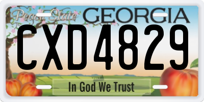 GA license plate CXD4829