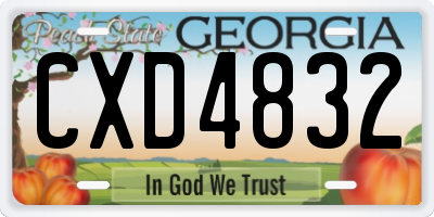 GA license plate CXD4832