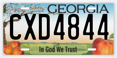 GA license plate CXD4844