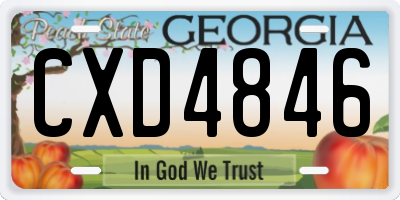 GA license plate CXD4846