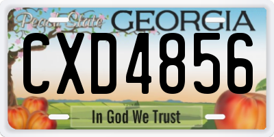 GA license plate CXD4856