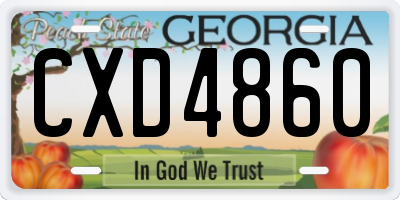 GA license plate CXD4860