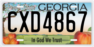 GA license plate CXD4867