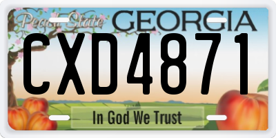 GA license plate CXD4871