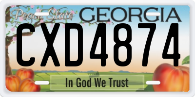 GA license plate CXD4874