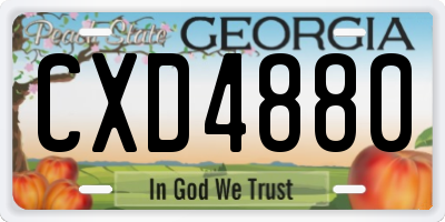 GA license plate CXD4880