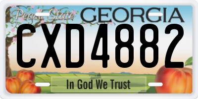 GA license plate CXD4882