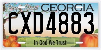 GA license plate CXD4883