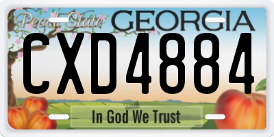 GA license plate CXD4884