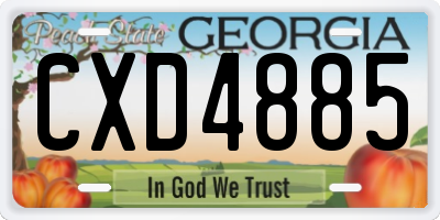 GA license plate CXD4885