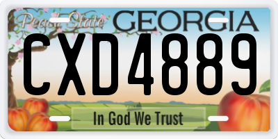 GA license plate CXD4889