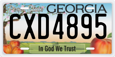 GA license plate CXD4895