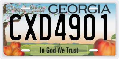 GA license plate CXD4901
