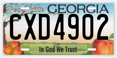 GA license plate CXD4902